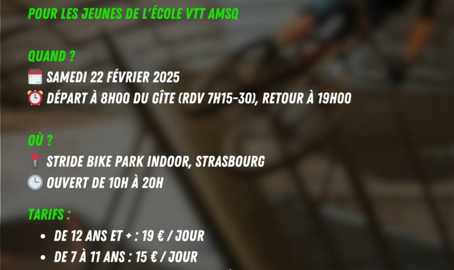 Sortie Stride école VTT mercredi
